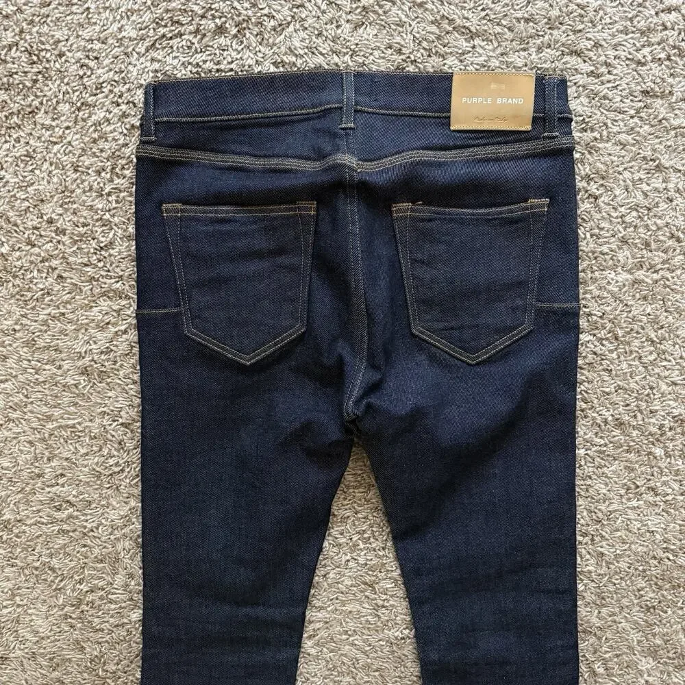 Purple Brand P001 Dark Wash Slim Fit Button Fly Skinny Jeans Men’s Size 33x34